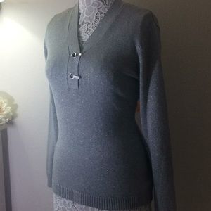 Charter Club Sparkle Silver Sweater
